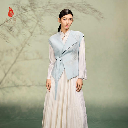 上久楷宋锦新中式轻奢女式马甲 夏五吟梅图 CY1045205012 商品图3