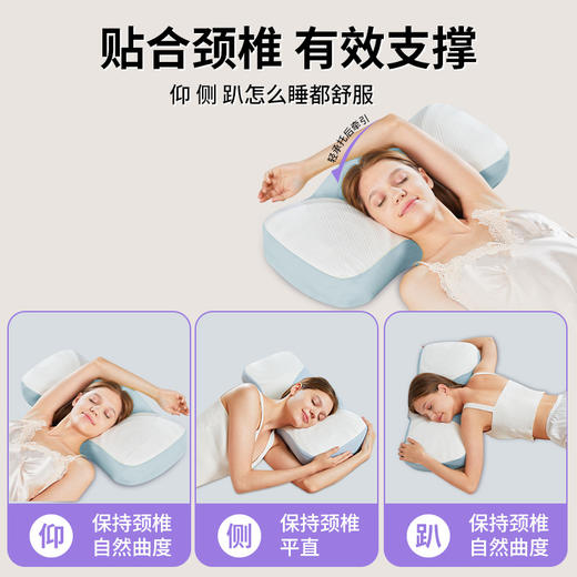 专为颈椎疲劳人群设计 多维度护颈 仰睡侧睡趴睡 怎么睡都舒服 枕岛同款记忆棉枕头慢回弹枕芯不塌陷记忆枕睡眠颈椎枕枕头新款新品 商品图2