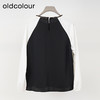 oldcolour欧珂春季新款商场同款圆领拼色休闲长袖衬衫女Q140118A1 商品缩略图1