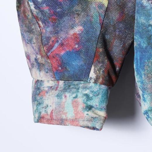 9250982SDSA秋冬新款痞帅男装潮牌扎染拉链立领连帽羽绒服休闲百搭宽松 商品图4