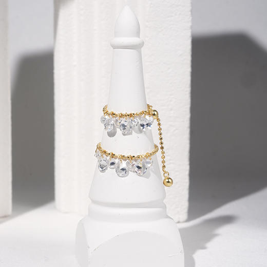 北京仓｜Crystal haze-Eterna-流苏 金色 锆石 戒指［挪威设计师］ 商品图7