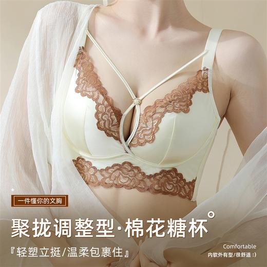 高奢缎面蕾丝调整型内衣 大胸显小聚拢提拉上托 295# 商品图6