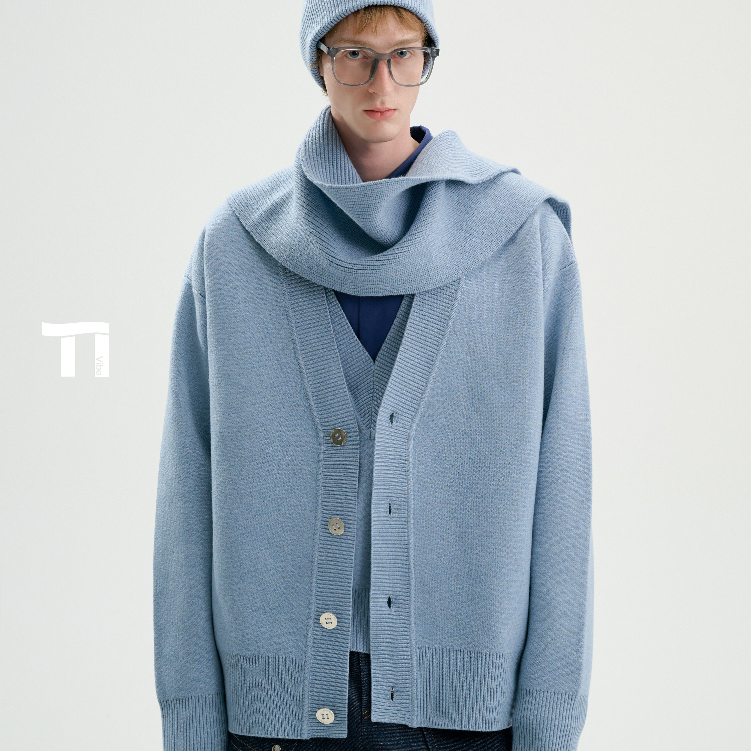 启世录TIWILLTANG“雾隼尘隐”午后廓形松弛象限拥抱隙慵懒针织衫