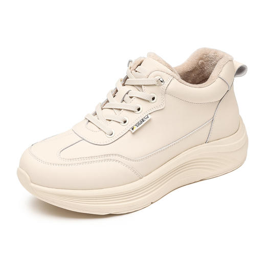 信诺妈妈棉鞋高帮女鞋小白鞋软底运动休闲鞋加绒皮鞋2025冬季新款5M125-5TD 商品图3