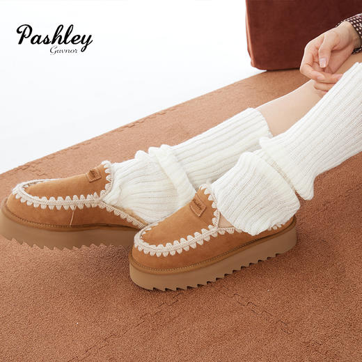 【梅花出品】帕奢利/LAMY织利爱斯基摩羊皮毛一体包头半拖HZ0037P 商品图2