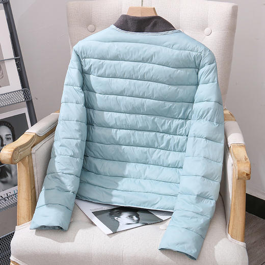 丁摩 新款轻薄羽绒棉服女短款秋冬季内胆棉衣圆领V领两穿棉袄外套5ZF-2201 商品图1