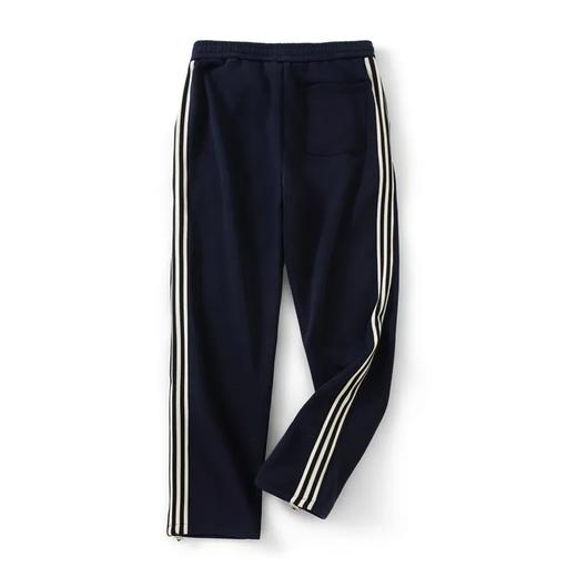 撞色拼接~加绒加厚宽松直筒运动休闲裤 商品图1