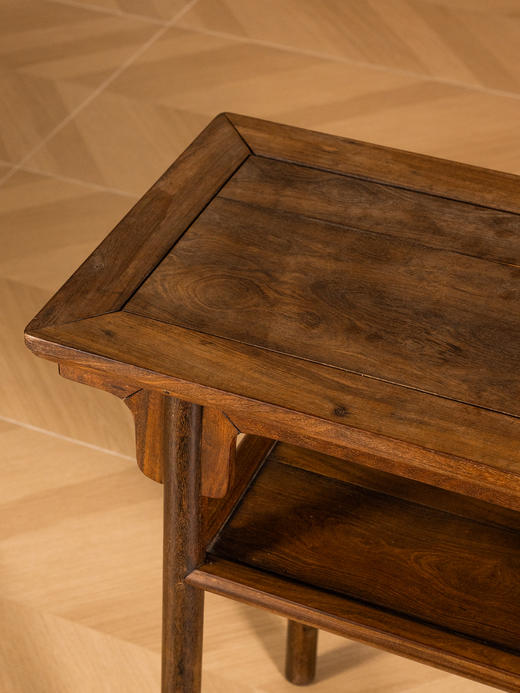 清早期	紫檀夹头榫刀牙板带屉平头案 商品图2