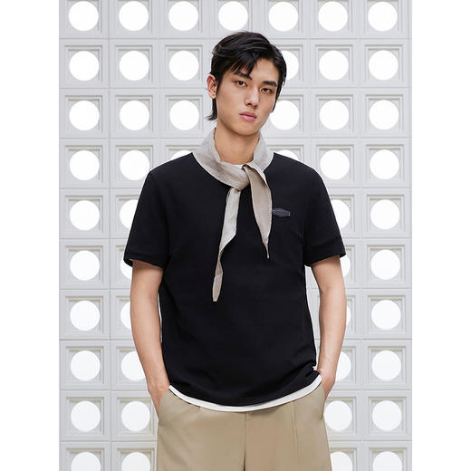 GXG男装 圆领合体T恤多色凉感上衣商务短袖针织 2025夏季新品 商品图2