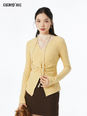 【门店同款】ENJOY冬季“暖冬软糖”温柔具象扭结上衣 167394671