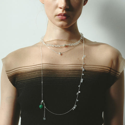 【秋冬新款】alodia.co 品牌直发 且听风吟东陵玉双层叠戴项链 可拆卸925银串珠设计款小众高级感 商品图7