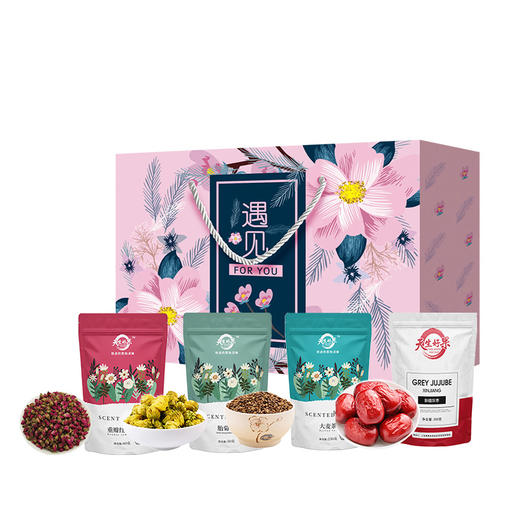 【送3包中粮初萃低GI大米150g】天生好果遇见花茶礼盒460g（胎菊花50g+大麦茶250g+红玫瑰60g+红枣100g）-（花茶效期至26年2月21日；大米效期至26年5月17日）-专享价 商品图2
