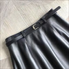 丁摩 真皮皮裙女高腰显瘦伞裙绵羊皮A字半身裙 商品缩略图3