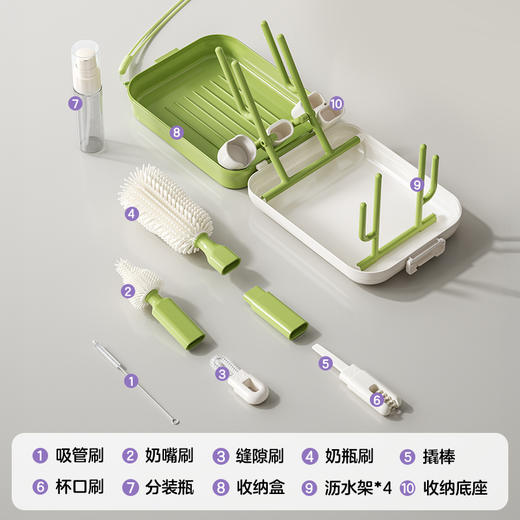 【新品上新】KUB可优比便携奶瓶刷新生婴儿专用洗奶瓶刷子硅胶清洗工具套装 商品图3