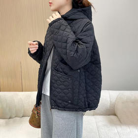 丁摩 棉衣棉服女2025新款冬季夹棉轻薄小棉袄秋冬超好看连帽外套5ZF-2835