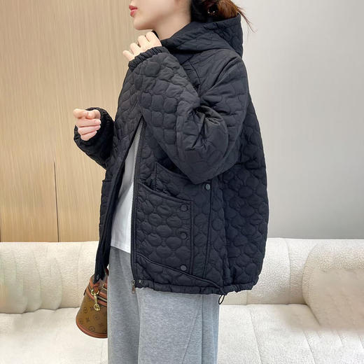 丁摩 棉衣棉服女2025新款冬季夹棉轻薄小棉袄秋冬超好看连帽外套5ZF-2835 商品图0