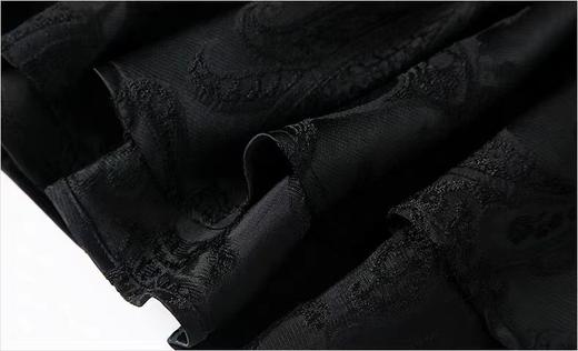 「断码清仓」黑色提花风衣过膝长款收腰外套 L码 ZFYY002 商品图9