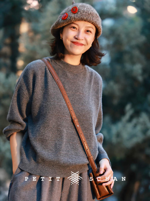 PETIT SCHAN小闪 CLO#933 Ebony Spirit  乌木之魂 意大利进口Cariaggi纯羊绒针织套头衫毛衣 商品图2