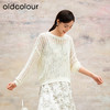 oldcolour欧珂商场同款纯色圆领镂空休闲长袖套头衫女Q130511A1 商品缩略图0