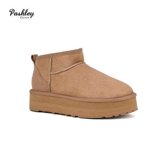 【梅花出品】帕奢利休闲经典羊毛皮一体雪地靴厚底HZ009HDP 商品图5