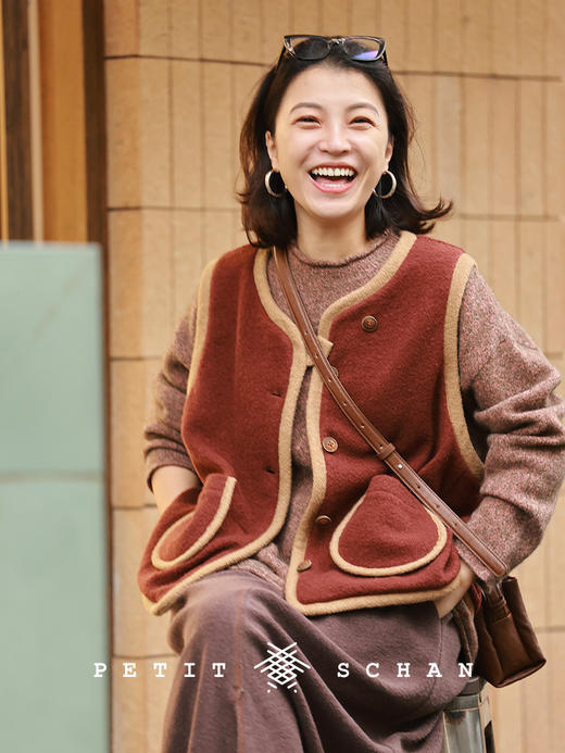 PETIT SCHAN小闪 CLO#960 Small Stove 小火炉 羊毛混纺马甲外套 商品图1