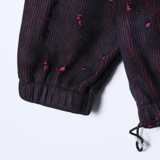 38553SDSA秋冬新款痞帅男装韩版拉链立领双色针织连帽卫衣下摆松紧百搭 商品图4