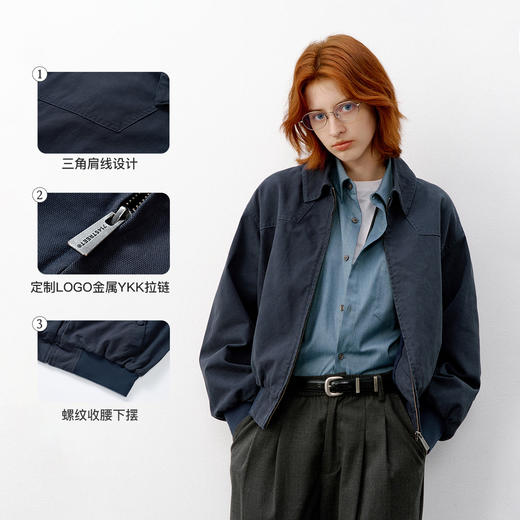 714street美式复古MA1飞行夹克女款2026春季水洗收腰廓形短款外套 商品图2