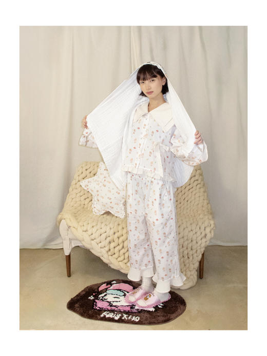 KAIYXIAO·HOME系列 小兔子· 海军领花边家居睡衣套装 商品图2