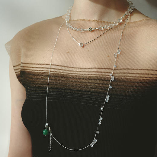 【秋冬新款】alodia.co 品牌直发 且听风吟东陵玉双层叠戴项链 可拆卸925银串珠设计款小众高级感 商品图8