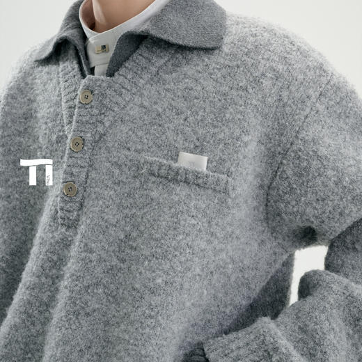 TIWILLTANG启世录“弥漫智域”假两件翻领毛衫 商品图3