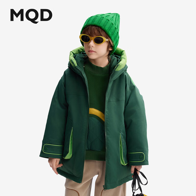 【秒】【MQD】童装儿童羽绒服冬装男童连帽中大童加厚保暖印花外套
