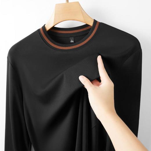 【7A抗菌蛋白肽养肤男士打底衫】长袖圆领t恤男商务休闲7A抗菌贴身打底衫内搭保暖秋冬季纯色上衣 商品图1