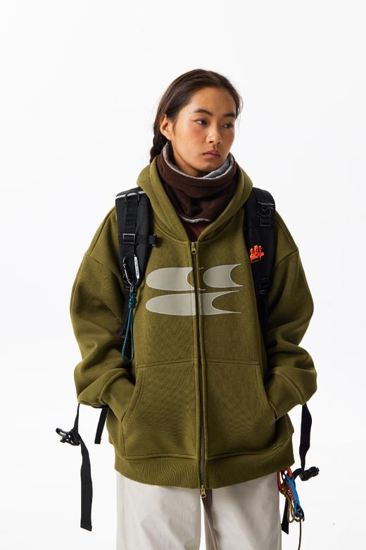 CryingCenter经典logo印花奥绒加绒连帽开衫卫衣外套男女款 商品图7