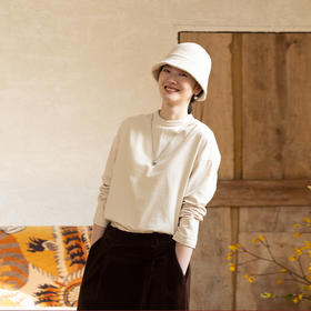 牧衣游原创 手工刺绣灯芯绒套头衫女细腻柔软百搭文艺上衣 拾清梦