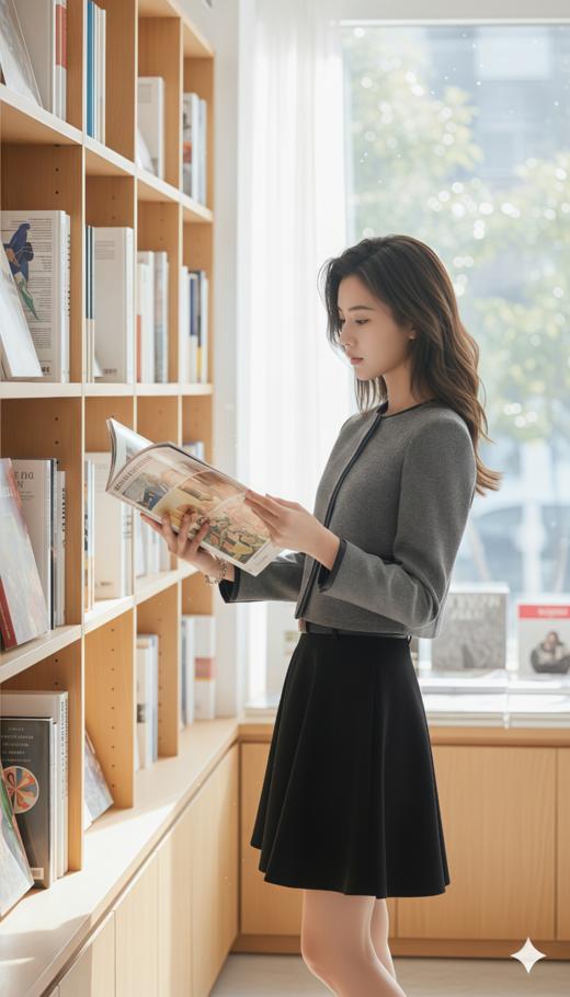 宽撞色滚边精致圆领小扣百搭外套 商品图5