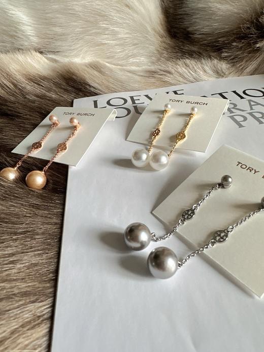 D111108简约通勤百搭单品链条悬挂镂空饰件珍珠耳饰 商品图1