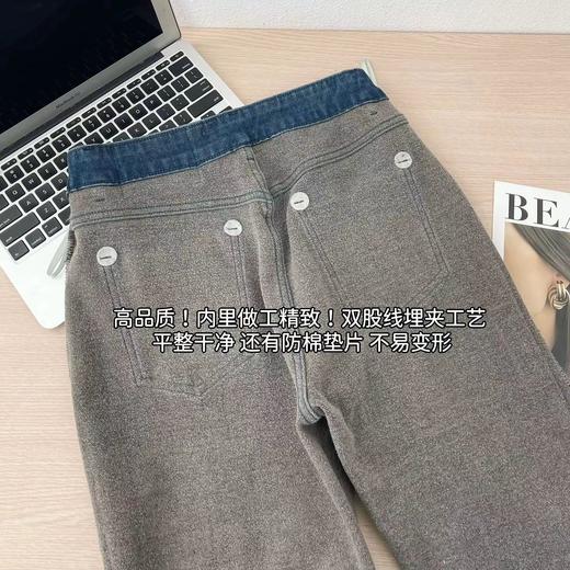 D111132秋冬2025新款裤子高腰修身显瘦加绒喇叭裤 商品图12