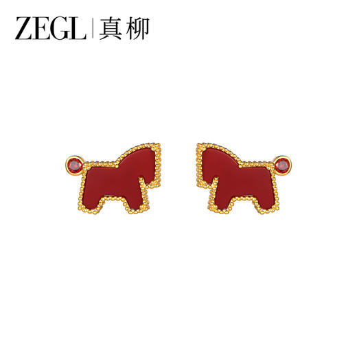 ZEGL真柳设计师马年红色耳钉高级轻奢本命年耳环新年耳饰新款爆款 商品图5