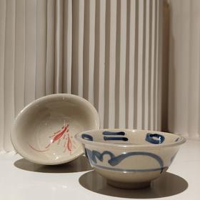 建陶白泥传统青花杯