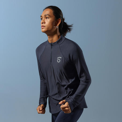 原创单品丨美利奴羊毛半开拉链长袖 柔软3A抑菌 出汗仍保温 腋下一片网布透气 摆臂灵活 商品图3