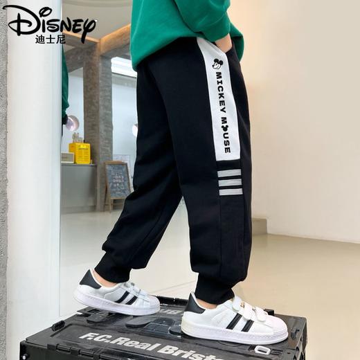 迪士尼男童运动裤加绒一体绒加厚儿童保暖裤男大童裤子秋冬休闲裤 商品图2
