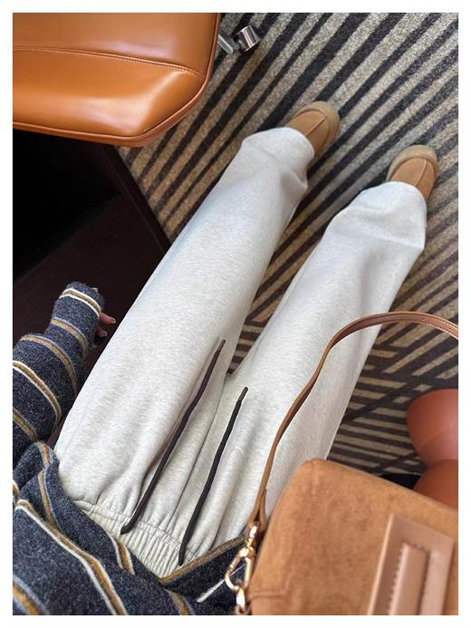 D111130加绒糯米休闲裤女2025新款保暖加厚宽松阔腿长裤子 商品图6