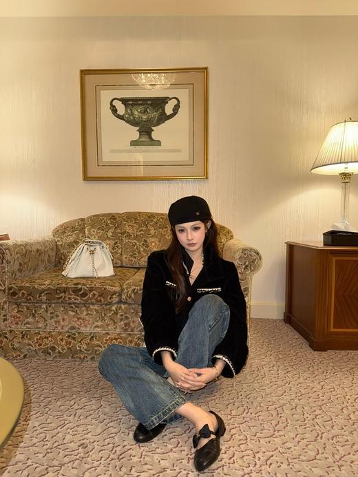 香奈儿 25秋冬新款撞色捆边灯芯绒短款外套（TM） 商品图2