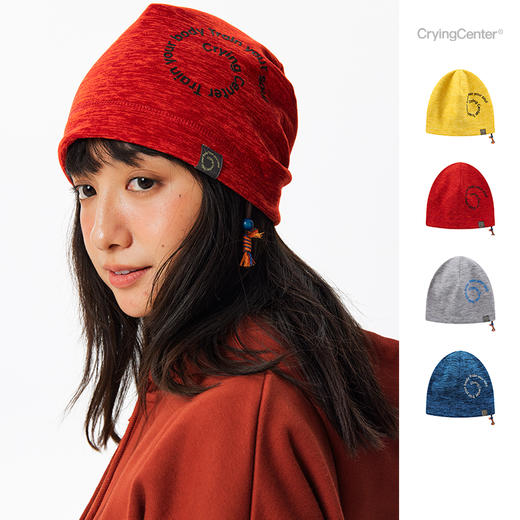 CryingCenter漩涡抓绒针织户外徒步秋冬保暖护耳针织帽半指手套 商品图0