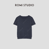 ROMI STUDIO"简约舒适"山羊绒棉混纺亲肤软糯毛织短袖RWCRSM1875 商品缩略图0