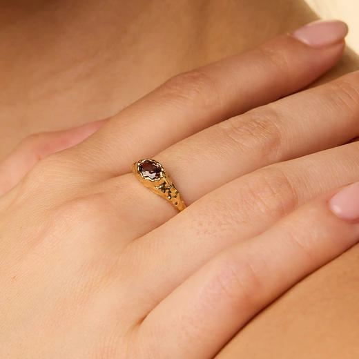 北京仓｜Agapee-Maria Mini Brown-棕色 锤纹 迷你 戒指［法国设计师］ 商品图1