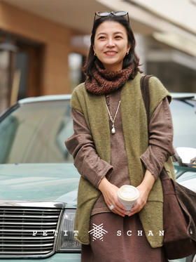 PETIT SCHAN小闪 CLO#966 Autumn Maple 晚枫 骆驼绒手编针织马甲