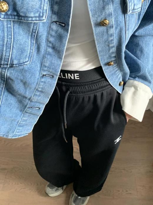 D111117新款高弹力双层腰边设计刺绣加绒休闲裤女裤 商品图8