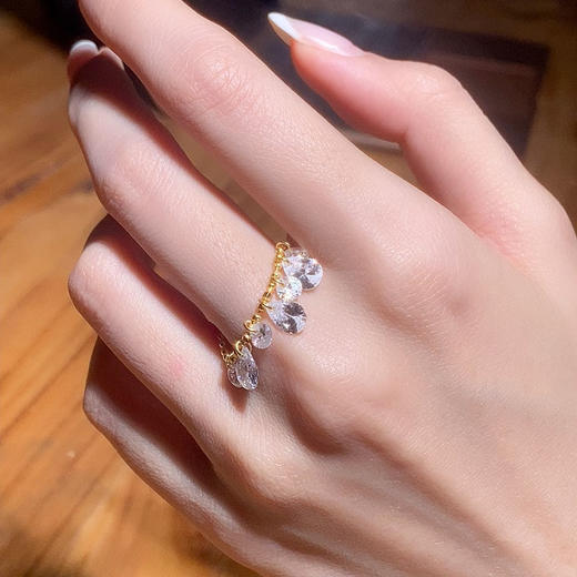 北京仓｜Crystal haze-Eterna-流苏 金色 锆石 戒指［挪威设计师］ 商品图1