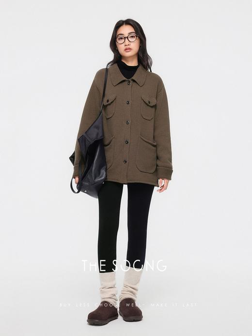THESOONG"口袋毛衣"强捻高支精梳棉高克重多口袋毛衣外套BMY7860 商品图3